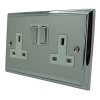 2 Gang - Double 13 Amp Switched Plug Socket : White Trim