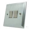 2 Gang 2 Way Light Switch : White Trim