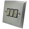 3 Gang 2 Way Light Switch : Black Trim