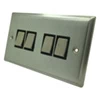 4 Gang 2 Way Light Switch : Black Trim