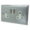 2 Gang - Double 13 Amp Switched Plug Socket : White Trim