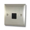 1 Gang Telephone Master Socket : Black Trim