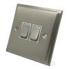 2 Gang 10 Amp 2 Way Light Switches : White Trim