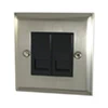 2 Gang Telephone Master Socket : Black Trim