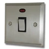 20 Amp Double Pole Switch with Neon : Black Trim