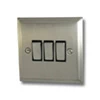 3 Gang 10 Amp 2 Way Light Switches : Black Trim