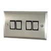 4 Gang 10 Amp 2 Way Light Switches : Black Trim