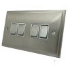 4 Gang 10 Amp 2 Way Light Switches : White Trim