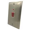 45 Amp Double Pole Switch with Neon - Double Plate : White Trim