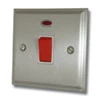 45 Amp Double Pole Switch with Neon - Single Plate : White Trim