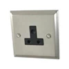 5 Amp Round Pin Unswitched Socket : Black Trim