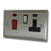 Cooker Control - 45 Amp Double Pole Switch with 13 Amp Plug Socket - Black Trim