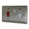 Cooker Control - 45 Amp Double Pole Switch with 13 Amp Plug Socket - White Trim