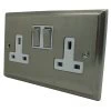 2 Gang - Double 13 Amp Switched Plug Socket : White Trim