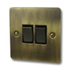 2 Gang 2 Way Light Switch : Black Trim