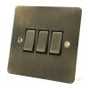 3 Gang 2 Way Light Switch : Black Trim