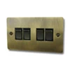 4 Gang 2 Way Light Switch : Black Trim