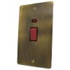 Double Plate - 1 Gang - Used for shower and cooker circuits. Switches both live and neutral poles : Black Trim