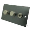 3 Gang Blank Switch Plate (No Switches or Dimmers) - Please select your combination of 3 switches or dimmers from the items below.