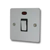 1 Gang - Used for heating and water heating circuits. Switches both live and neutral poles : Black Trim