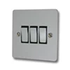 3 Gang 2 Way Light Switch : Black Trim