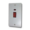 Double Plate - 1 Gang - Used for shower and cooker circuits. Switches both live and neutral poles : Black Trim