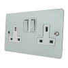 2 Gang - Double 13 Amp Switched Plug Socket : White Trim