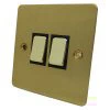 2 Gang 2 Way Light Switch : Black Trim