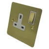 1 Gang - Single 13 Amp Switched Plug Socket : White Trim