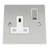 1 Gang - Single 13 Amp Switched Plug Socket : White Trim