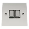 2 Gang 2 Way Light Switch : Black Trim