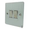 2 Gang 2 Way Light Switch : White Trim