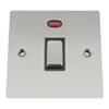 1 Gang - Used for heating and water heating circuits. Switches both live and neutral poles : Black Trim