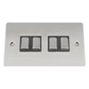 4 Gang 2 Way Light Switch : Black Trim