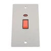 Double Plate - 1 Gang - Used for shower and cooker circuits. Switches both live and neutral poles : Black Trim