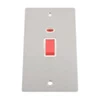 Double Plate - 1 Gang - Used for shower and cooker circuits. Switches both live and neutral poles : White Trim