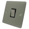 1 Gang 2 Way Light Switch : Black Trim