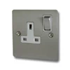 1 Gang - Single 13 Amp Switched Plug Socket : White Trim