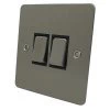 2 Gang 2 Way Light Switch : Black Trim