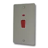 Double Plate - 1 Gang - Used for shower and cooker circuits. Switches both live and neutral poles : White Trim