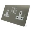 2 Gang - Double 13 Amp Switched Plug Socket : White Trim