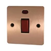 45 Amp Double Pole Switch with Neon - Single Plate : Black Trim