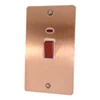 45 Amp Double Pole Switch with Neon - Double Plate : White Trim