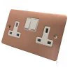 2 Gang - Double 13 Amp Switched Plug Socket : White Trim