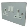 2 Gang - Double 13 Amp Switched Plug Socket : White Trim