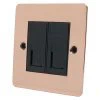 2 Gang RJ45 Cat 6 Socket : Black Trim