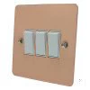 3 Gang 10 Amp 2 Way Light Switches : White Trim