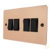 4 Gang 10 Amp 2 Way Light Switches : Black Trim