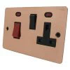 Cooker Control - 45 Amp Double Pole Switch with 13 Amp Plug Socket - Black Trim