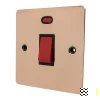 45 Amp Double Pole Switch with Neon - Single Plate : Black Trim